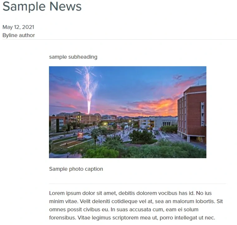 News sample exampe