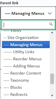 editar menu de navegação